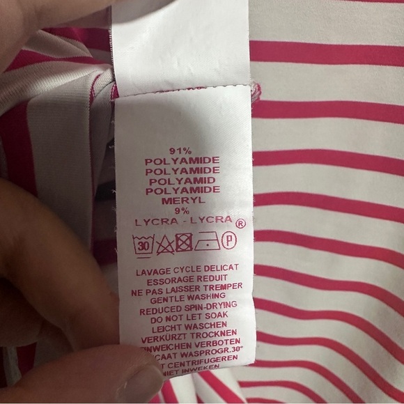 Saint James Pink and White Striped Mini Dress - Picture 11 of 11